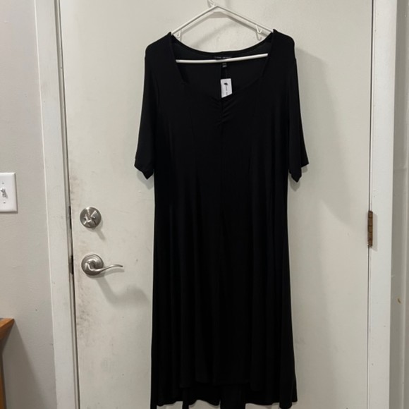 Lane Bryant Womens Black Rayon Spandex Blend Short Sleeve Midi Dress Size 14/16 - Picture 7 of 14